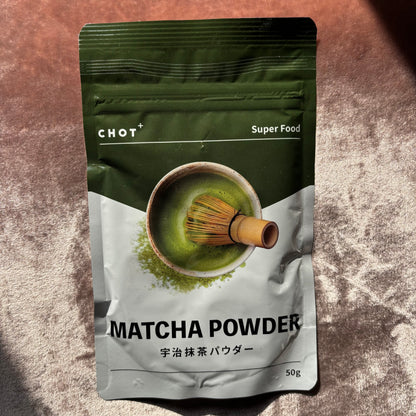 Uji Matcha Powder CHOT Plus 50g (1.76 oz) – Premium Kyoto Uji Matcha | 100% Pure Uji Tea Leaves, Vibrant Color Retention for Lattes, Baking & Desserts, Resealable Pouch