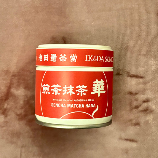 Sencha Matcha "Hana" 30g (1.06 oz) Tin by Ikeda Senchado – Premium Kagoshima Powdered Tea | Blended Roasted Sencha & Matcha, Nutty Aroma, Mellow Depth & Smooth Texture