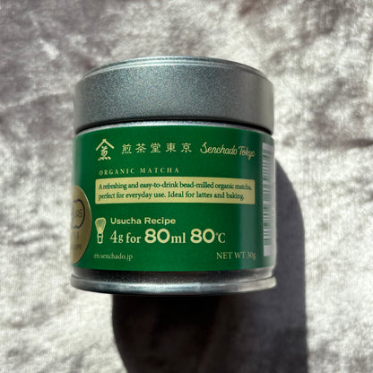 Organic Matcha 30g Tin by Senchado Tokyo – Premium Certified Organic Japanese Matcha | Smooth Creamy Texture, Refreshing Flavor, Gentle Umami & Versatile Daily Use