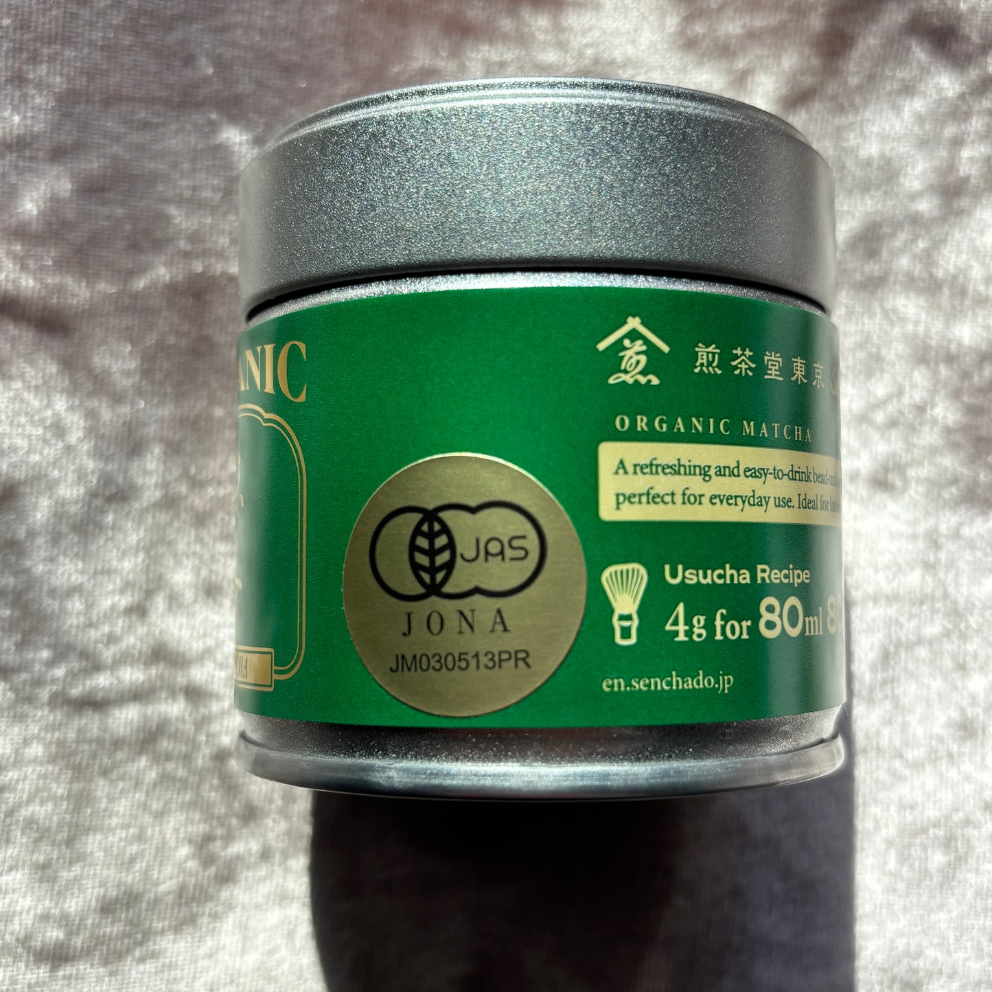 Organic Matcha 30g Tin by Senchado Tokyo – Premium Certified Organic Japanese Matcha | Smooth Creamy Texture, Refreshing Flavor, Gentle Umami & Versatile Daily Use