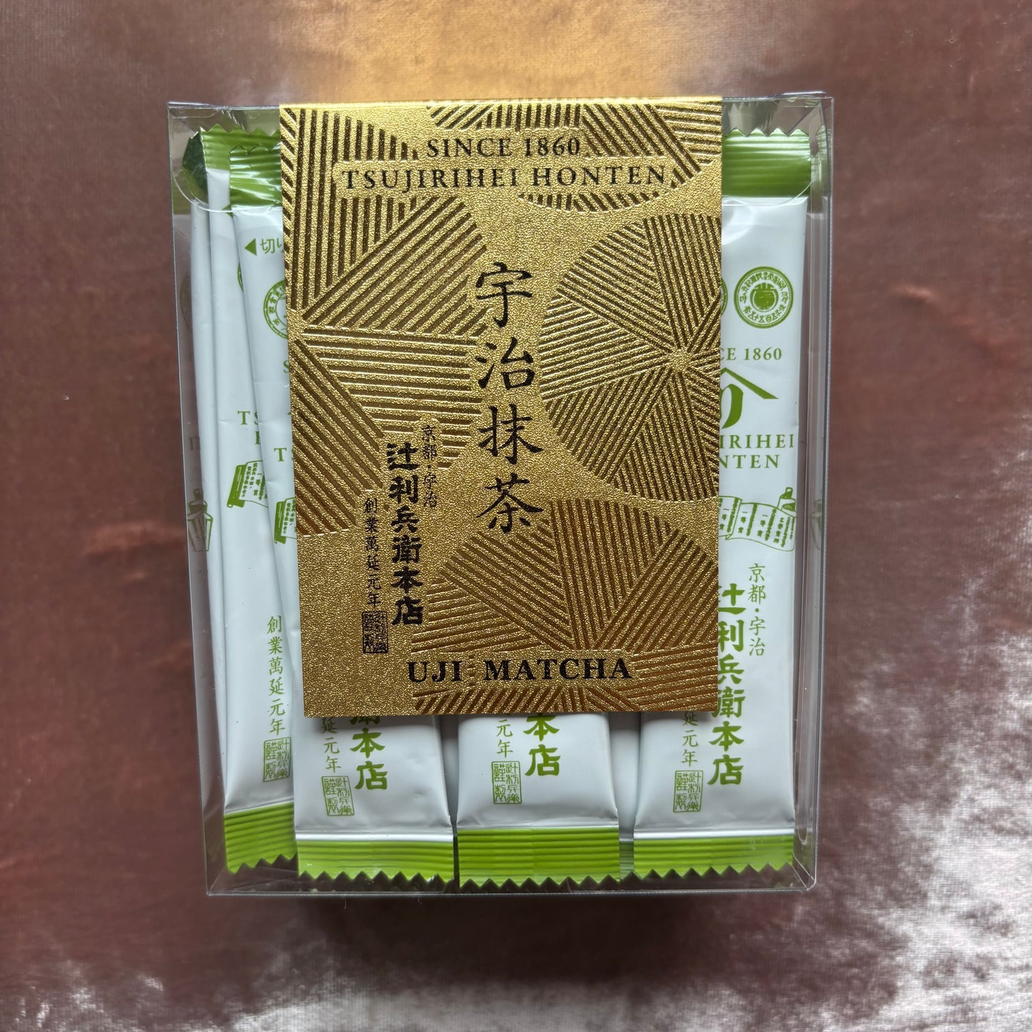 Tsujirihei Honten Uji Matcha Stick Packs (1.5g x 25 Count) – 100% Pure Premium Authentic Japanese Green Tea Powder | Individually Sealed Single-Serve Sachets for Lattes, Travel, and Daily Freshness